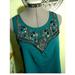 Jessica Simpson Tops | Jessica Simpson Sequin Bling Tank Top S Teal Scoop Neck Sleeveless Blouse | Color: Blue/Green | Size: S