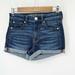 American Eagle Outfitters Shorts | American Eagle Outfitters Aeo Denim Hi-Rise Shorts Sz 2 Blue Stretch Cuffed Hem | Color: Blue | Size: 2