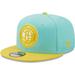 Men's New Era Turquoise/Yellow Brooklyn Nets Color Pack 9FIFTY Snapback Hat