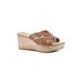 Women's White Mountain Samwell Platform Wedge Sandal by White Mountain in Tan Burnished Smooth (Size 8 1/2 M)