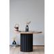 Konk ‖ Döv Table ‖ Bespoke sizes available ‖ Solid Oak Pillar Kitchen Dining Table, Minimal Circular Pedestal Side Desk