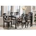 Baxton Studio Ruth Sand Fabric Upholstered and Dark Brown Finished Wood 7-Piece Dining Set - Wholesale Interiors Ruth-Sand-Dark-Brown-7PC-Dining-Set