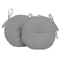 Vargottam Outdoor Porch 15 inch Round Bistro Chair Cushion- Waterproof Seat Chair Pad For Home/Office- Set Of 2 Gray