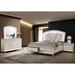 Xian Glam White Solid Wood 3-Piece Platform Bed with Nightstand and Dresser Set with LED by Furniture of America