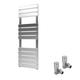 ELEGANT Heated Towel Rail Chrome Bathroom Ladder Radiator Rad Modern Flat Panel Designer Central Heating Towel Warmers 1200 x 400mm with Valves Chrome