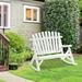 Outsunny 2-Person Wooden Adirondack Rocking with Slatted Design for Backyard, Porch, Poolside