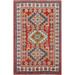 Traditional Geometric Kazak Oriental Area Rug Hand-knotted Wool Carpet - 3'10" x 5'10"