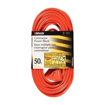 Woods 12/3 SJTW 300 volt 50 ft. L Power Cord