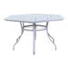 Courtyard Casual Santa Fe 60" Hexagon Slat Top Aluminum Table with Umbrella Hole