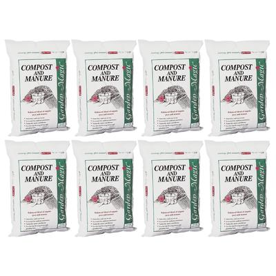 Michigan Peat 5240 Lawn Garden Compost and Manure Blend, 40 Pound Bag (8 Pack) - 640