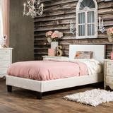 Furniture of America Huntress III Pearl White Crocodile Leatherette Platform Bed