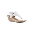 Women's White Mountain Aida Cork Wedge Sandal by White Mountain in White Smooth (Size 6 1/2 M)