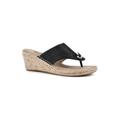 Women's White Mountain Beachball Wedge Espadrille by White Mountain in Black Glitter Fabric (Size 7 M)