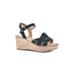 Women's White Mountain Simple Wedge Sandal by White Mountain in Black Burnished Smooth (Size 8 1/2 M)