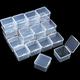 36 Pieces Small Clear Plastic Beads Storage Containers Box with Hinged Lid, Storage Case of Small Items, Crafts, Jewelry, Hardware (2.5 x 2.5 x 1.5 Inches)
