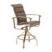 Tropitone Ovation Padded Sling Outdoor Barstool in Green/Brown | 50.5 H x 25 W x 29.5 D in | Wayfair 880627PS_30_SNR_Tarragon_Tarragon