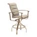 Tropitone Ovation Padded Sling Outdoor Barstool in Black/Brown | 50.5 H x 25 W x 29.5 D in | Wayfair 880627PS_30_SNR_Taylor_Taylor