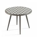 Table basse ronde de jardin en acier gris plateau en céramique - Tivoli - Gris anthracite