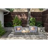 Boca Raton Gray 3-Piece Outdoor Set; 2 Side Chairs and Coffee Table - HomeStyles 6801-12D-21