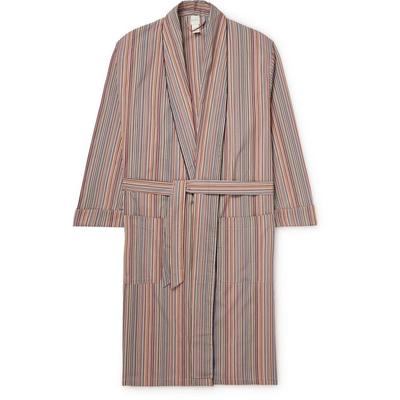 Striped Cotton-Poplin Robe - Red - Paul Smith Nightwear