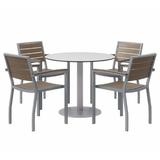 KFI Studios Eveleen Set 36" L Round Plastic/Acrylic Breakroom Table Plastic/Acrylic/Metal in White | 33.8 H x 36 W x 36 D in | Wayfair