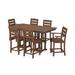 POLYWOOD® Lakeside 7-Piece Counter Set Plastic in Brown | 72 W x 37.72 D in | Outdoor Furniture | Wayfair PWS614-1-TE