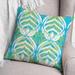 Bungalow Rose Outdoor Square Pillow Cover & Insert Polyester/Polyfill blend in Green/Blue | 20 H x 20 W x 1.5 D in | Wayfair