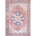 White 60 x 36 x 0.25 in Area Rug - Wade Logan® Ville Ornate Medallion Machine-Washable Terracotta/Navy Area Rug Chenille, | Wayfair