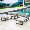 Wade Logan® Kilgo 5 Piece Sofa Seating Group w/ Cushions Metal/Rust - Resistant Metal in Black/Gray | Outdoor Furniture | Wayfair