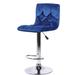 Everly Quinn Swivel Adjustable Height Stools w/ Upholstery Upholstered/Velvet/Metal in Blue | 20 W x 15 D in | Wayfair