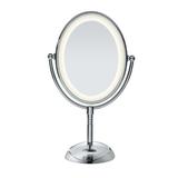 Conair 1x/7x Magnification LED Oval Polished Chrome Mirror Battery Operated | 14.38 H x 7.88 W x 6.75 D in | Wayfair BE51LEDX