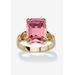 Women's Yellow Gold Plated Simulated Birthstone Ring by PalmBeach Jewelry in October (Size 7)