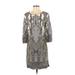 MNG Casual Dress - Shift: Green Paisley Dresses - Women's Size 4 - Print Wash