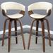 Modern Walnut Bentwood Design Acru Upholstered Bar Stool