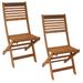 Sunnydaze Meranti Wood Outdoor Folding Patio Chairs - Set of 2 - Teak Oil Finish - 36"