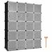 20-Cube DIY Plastic Cube Storage Organizer with Doors - 57" x 18" x 70" (L x W x H)