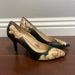 Nine West Shoes | Nine West Black Floral Heels Size 7 1/2 | Color: Black/Cream | Size: 7.5