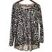 Lularoe Tops | Lularoe M Leopard Animal Print Long Sleeve Top Blouse Lynnae Nwt | Color: Black/White | Size: M