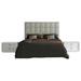 Hispania Home Klass Panel 3 Piece Bedroom Set Upholstered in Brown/Gray/White | Queen | Wayfair Klass104-QNS