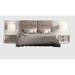 Hispania Home Klass Panel 3 Piece Bedroom Set Upholstered in Brown/Gray/White | Queen | Wayfair Klass-102Q with 2 Nightstands