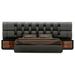 Hispania Home Klass Panel 3 Piece Bedroom Set Upholstered, Wood in Black/Brown | King | Wayfair Klass112-KNS