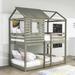 Harper Orchard Twin Over Twin House Bunk Bed Wood w/ Window in Gray | 83 H x 41 W x 78 D in | Wayfair B9EDDCC65CA249CD8EE1B71235593470