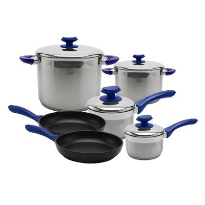 YBM Home 18/10 Tri-Ply Stainless Steel Cookware Set Induction Compatible