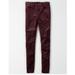 American Eagle Outfitters Pants & Jumpsuits | American Eagle Ae Burgundy Purple Velvet High Waisted Jegging Jean Pan Skinny 2l | Color: Purple/Red | Size: 2