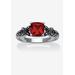 Women's Cushion-Cut Birthstone Ring In Sterling Silver by PalmBeach Jewelry in January (Size 7)