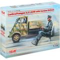 ICM 35418 Lastkraftwagen 3,5t AHN w.German Drivers Modellbausatz, grau