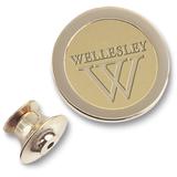 Gold Wellesley Blue Secondary Logo Lapel Pin