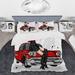 East Urban Home Red/Black Microfiber Duvet Cover Set Microfiber in Black/Red | King Duvet Cover + 2 King Shams | Wayfair