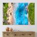 East Urban Home Turquoise Tropical Beach Aerial View II - Nautical & Coastal Canvas Wall Art Print Canvas, in White | 28 H x 36 W x 1 D in | Wayfair