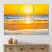 East Urban Home Sunset On Beautiful Sand Beach w/ Blue Sea Water - Nautical & Coastal Canvas Wall Art Print Canvas in White | Wayfair